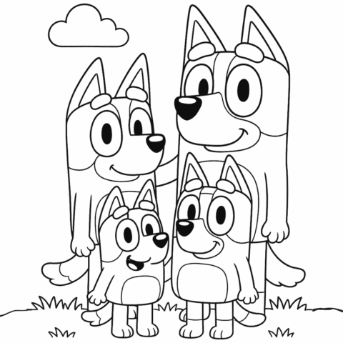 Bluey-Family-coloring-page-for-kids-online