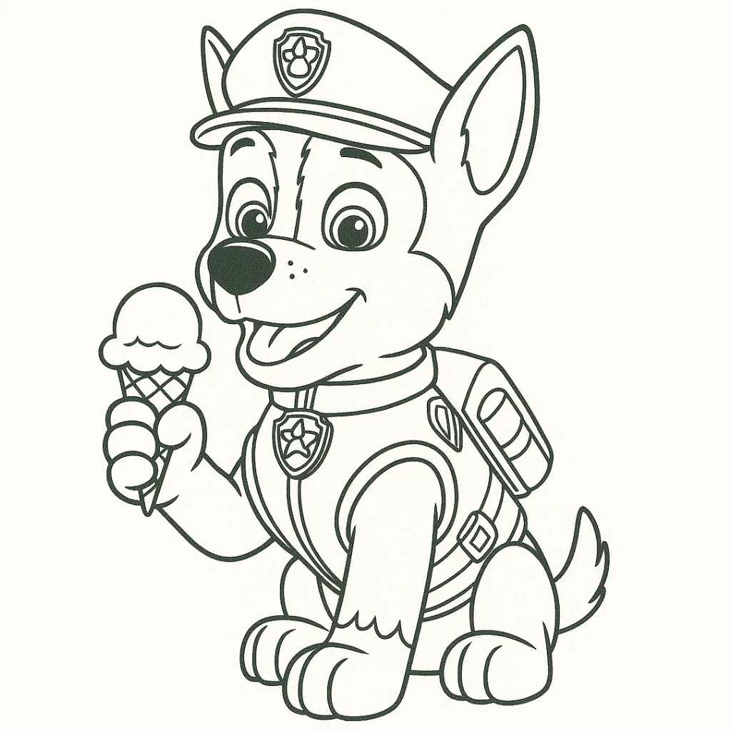 Chase-eating-ice-cream-coloring-page-for-kids