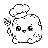 Chef cheese squishy coloring page