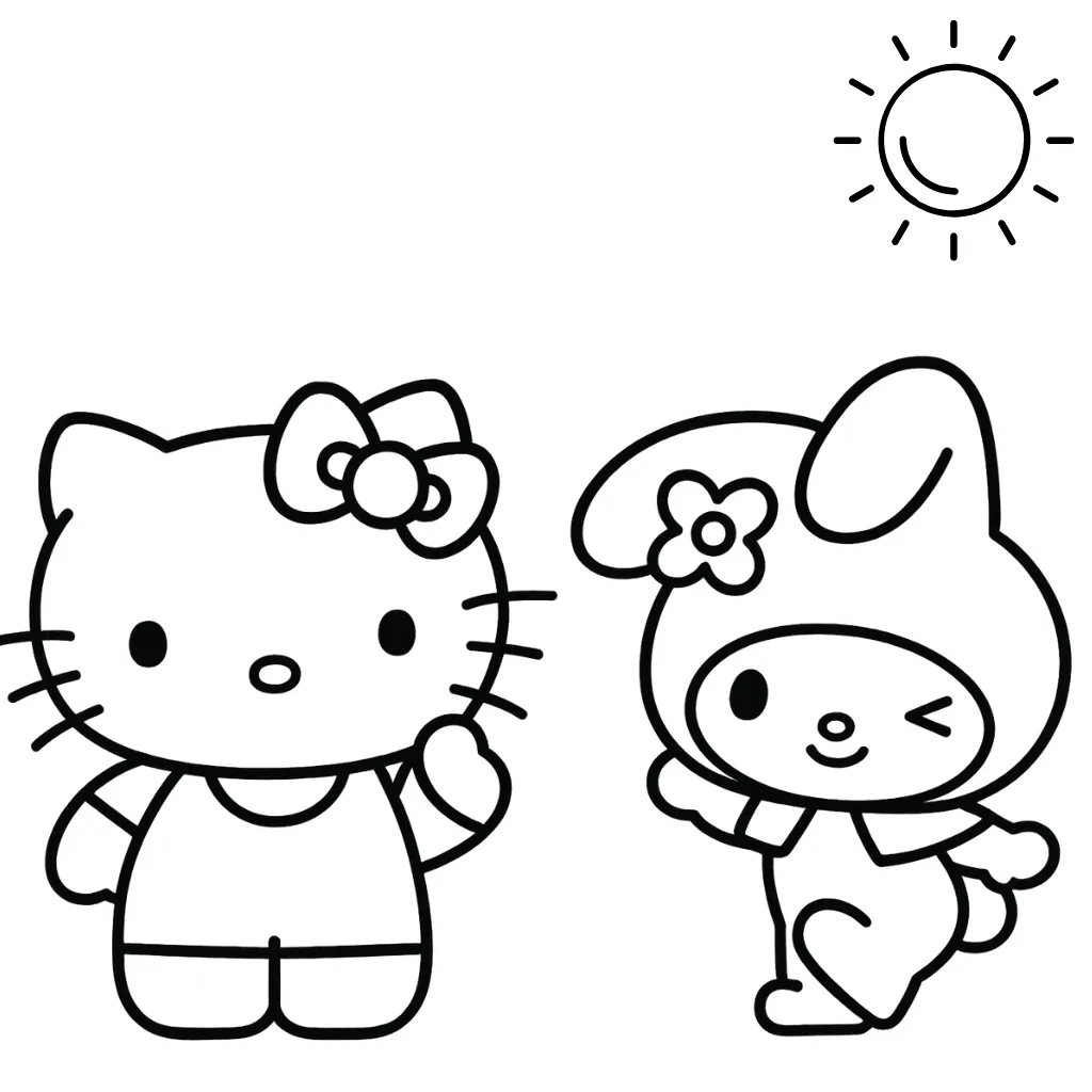 Hello-Kitty-and-My-Melody-Coloring-Pages-For-Kids