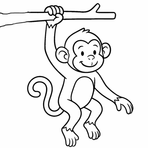 Monkey-Hanging-coloring-pages-for-kids