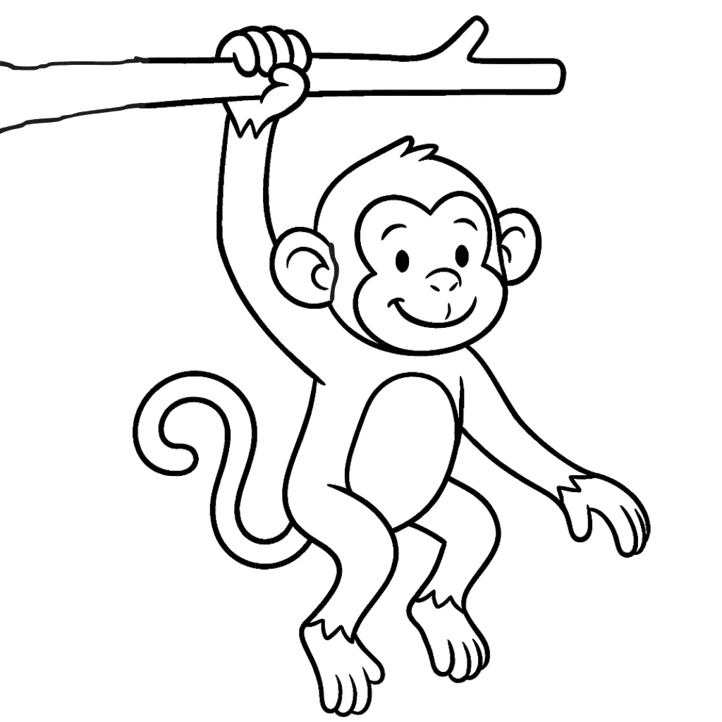 Monkey-Hanging-coloring-pages-for-kids