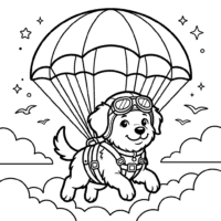 Parachute rescue puppy coloring page