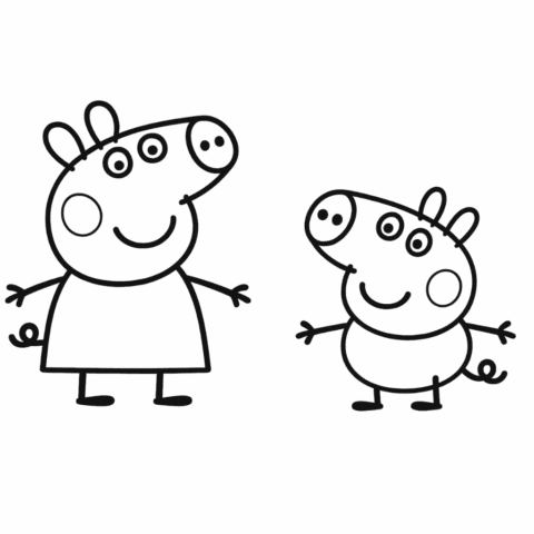 Peppa-Pig-and-George-Coloring-Pages