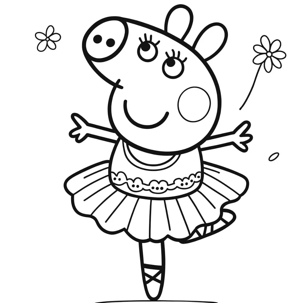 Peppa-Pig-ballerina-coloring-pages-for-kids