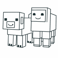 Pig-and-sheep-Minecraft-coloring-page-for-kids