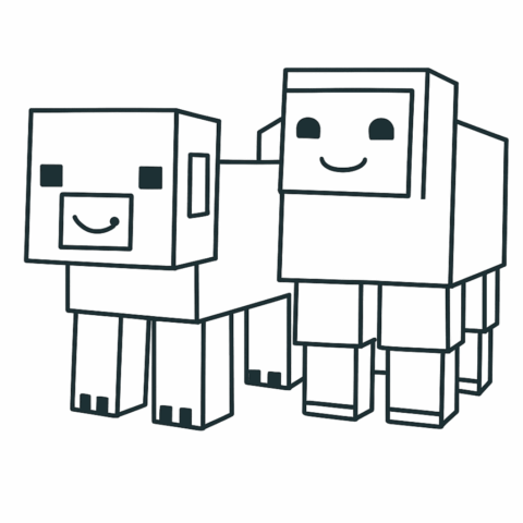 Pig-and-sheep-Minecraft-coloring-page-for-kids