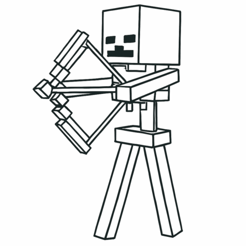 Skeleton-with-bow-Minecraft-coloring-page-for-kids