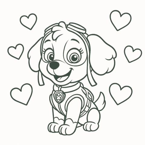 Skye-and-Hearts-coloring-page-for-kids