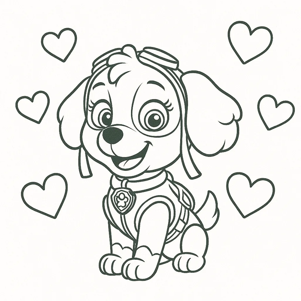 Skye-and-Hearts-coloring-page-for-kids