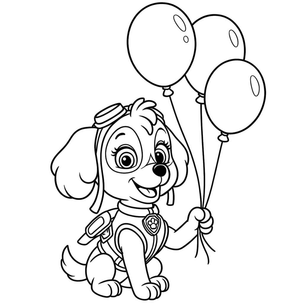 Skye-with-balloons-coloring-page-for-kids-free