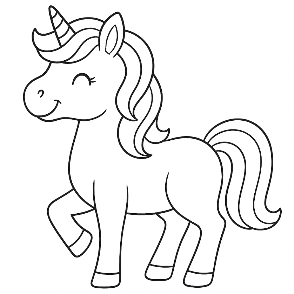 Smiling-unicorn-coloring-page-for-kids