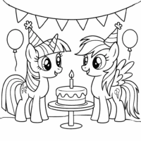 Sparkle-and-Rainbow-Birthday-coloring-page-for-kids-free