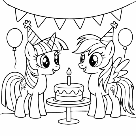 Sparkle-and-Rainbow-Birthday-coloring-page-for-kids-free