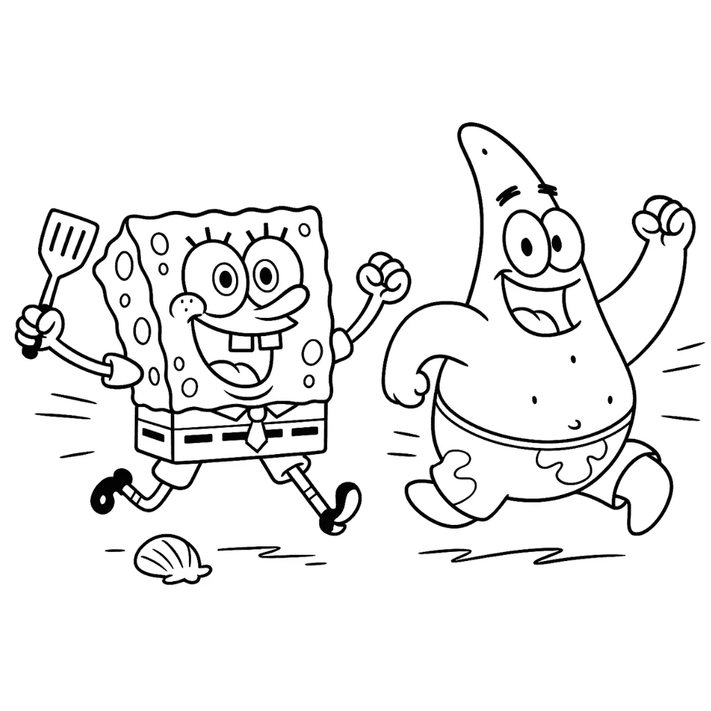 SpongeBob-and-Patrick-coloring-page-for-kids-online