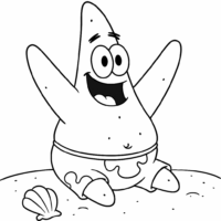 Spongebob-Patrick-sitting-on-sand-coloring-page-for-kids