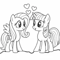 Twilight-Sparkle-and-Fluttershy-coloring-page-for-kids-free
