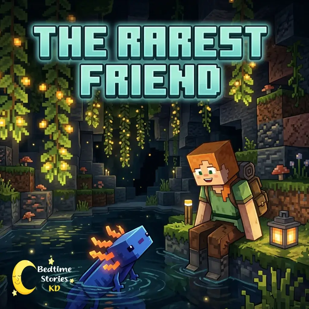 Blue axolotl Minecraft Bedtime Story