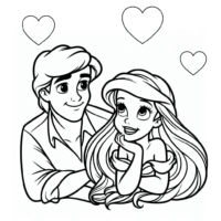 Ariel and Prince Eric - Coloring Pages