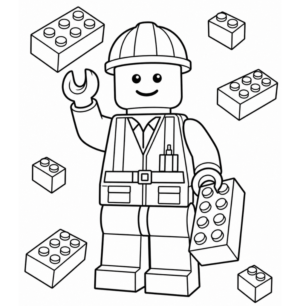 Classic Lego Minifigure Coloring Page