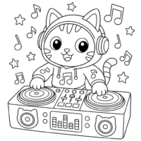 Cool DJ Catnip Coloring Pages gabby doll house