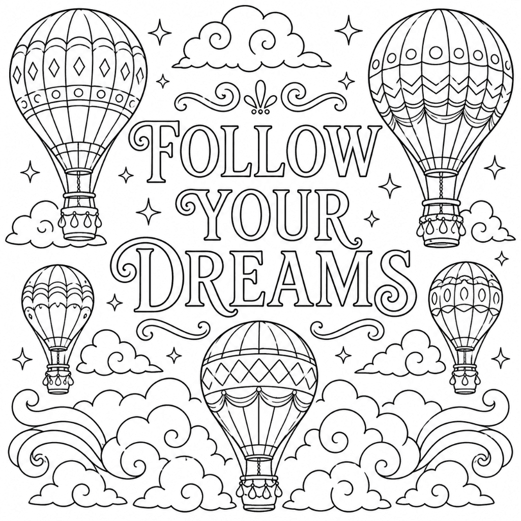 Follow Your Dreams Coloring Page