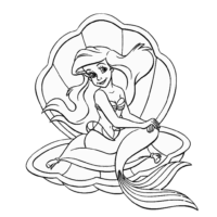 Free Ariel Shell Coloring Page