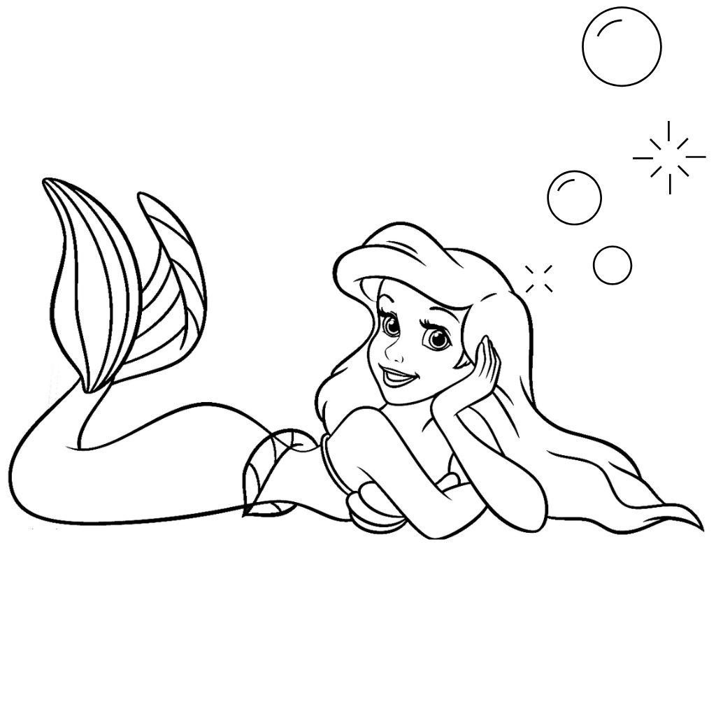 Free Ariel The Little Mermaid Coloring Page
