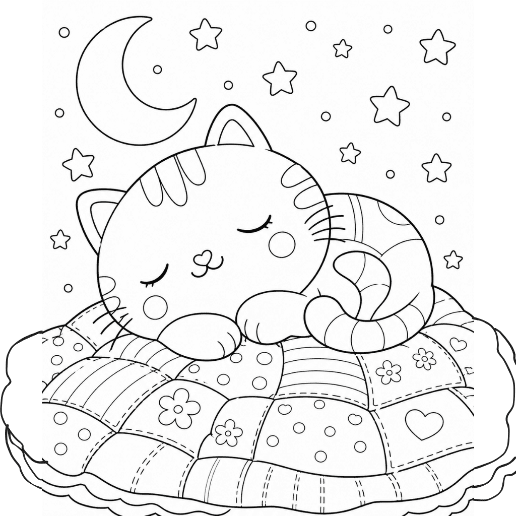 Free Pillow Cat Coloring Pages Gabbys Doll house