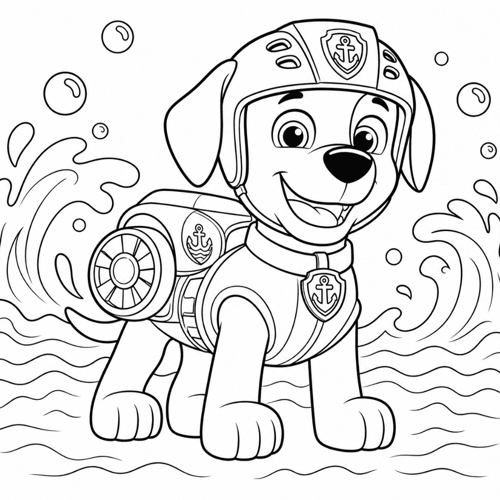 Free Zuma Paw Patrol Coloring Page