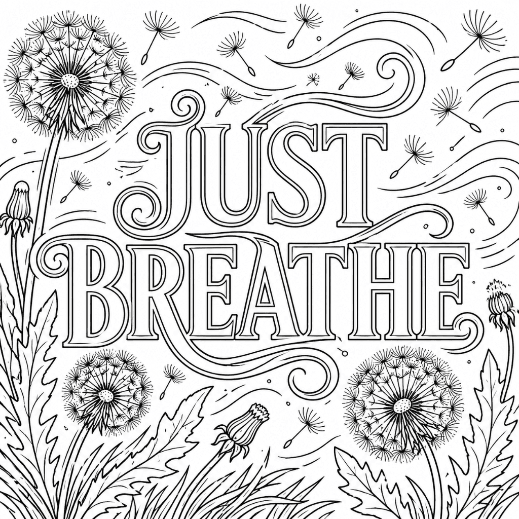 Just Breathe Coloring Page