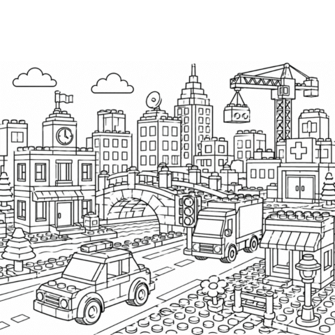 Lego City Coloring Pages