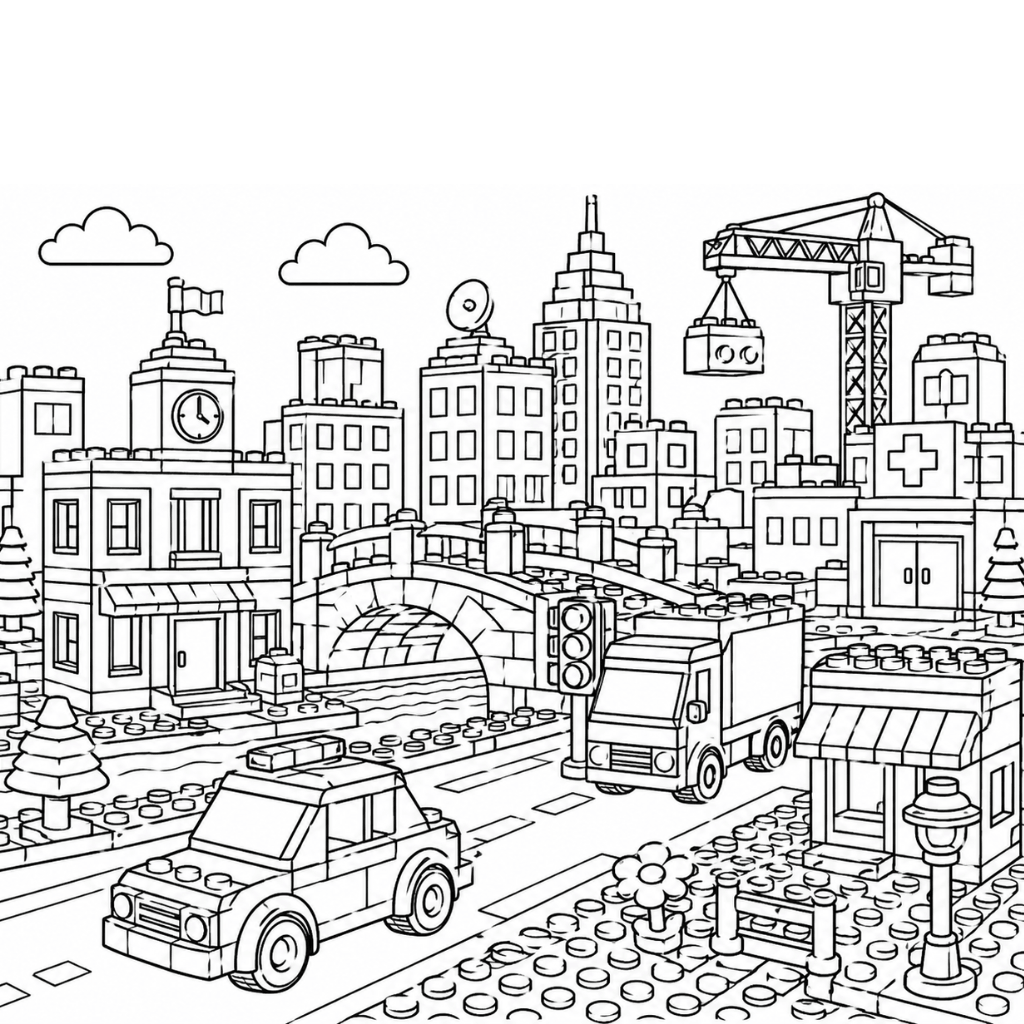 Lego City Coloring Pages