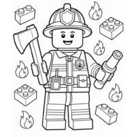 Lego Firefighter Coloring Page