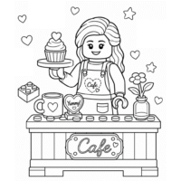 Lego Friends Coloring Page Cute Cafe