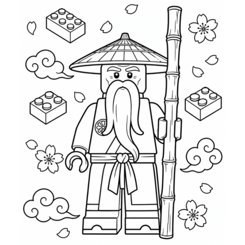 Lego Master Wu Coloring Page