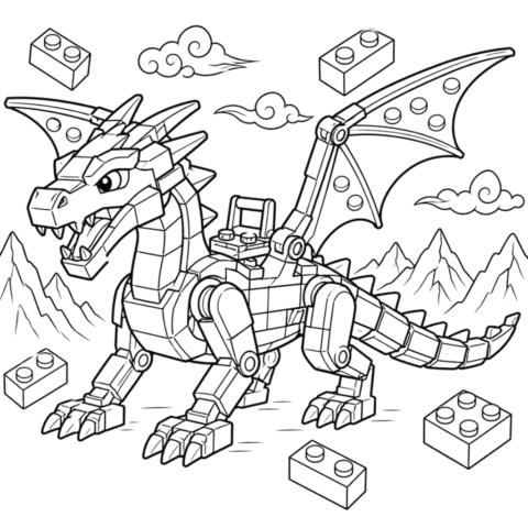 Lego Ninjago Dragon Coloring Page