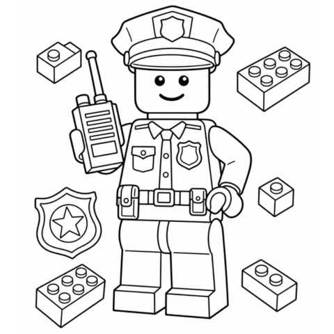 Lego Police Coloring Page