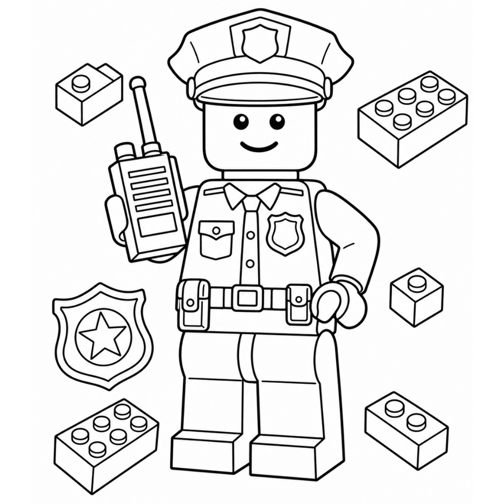 Lego Police Coloring Page