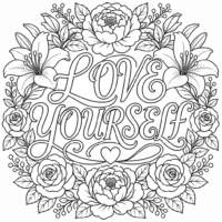 Love Yourself Coloring Page