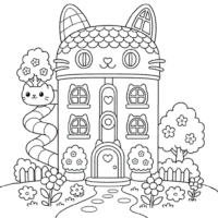 Magical Gabby Dollhouse House Coloring Pages