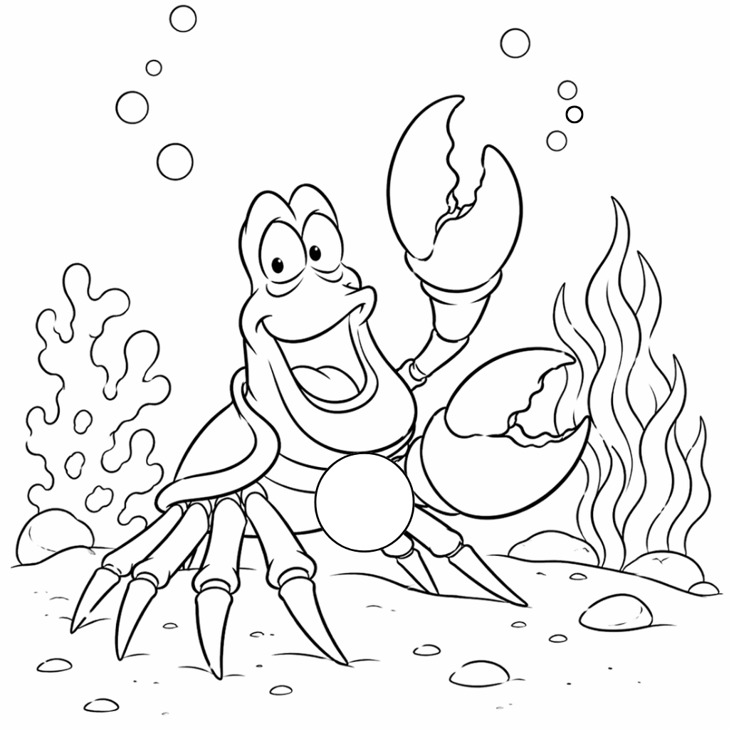 Sebastian crab coloring page Little Mermaid