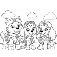 Skye, Everest and Liberty Coloring Page