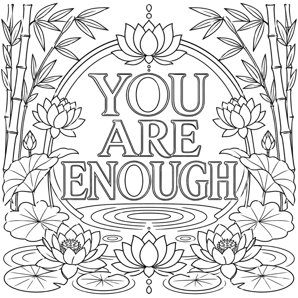 You Are Enough Coloring Page