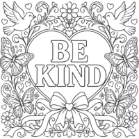 be kind coloring page