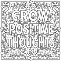 grow positive thoughts coloring page