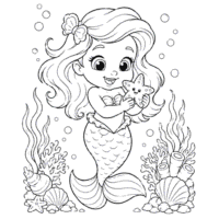 Baby Ariel Coloring Pages Free