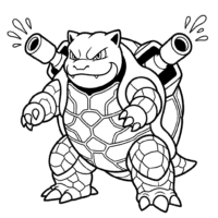 Blastoise Coloring Page Pokémon Art
