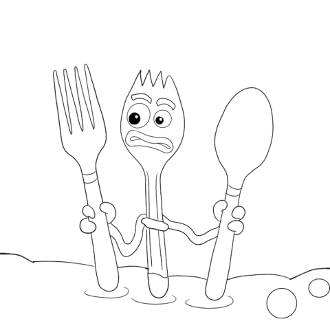 Forky Coloring Page Toy Story