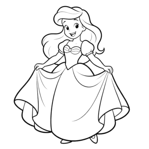 Free Ariel Dress Coloring Page